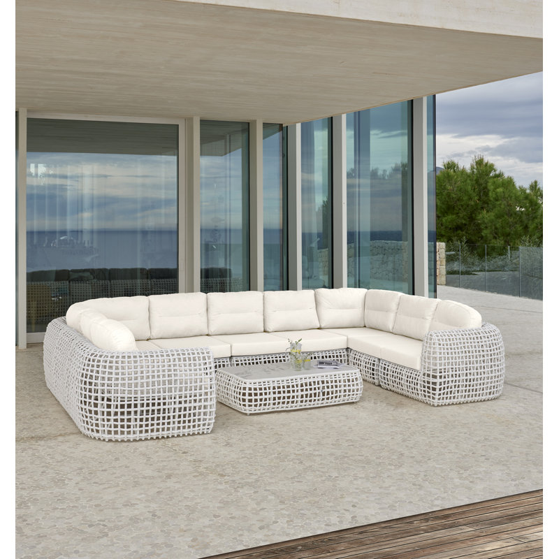 Dynasty Outdoor 10 - Piece Conversation Set, Brown, Canvas Taupe Sunbrella® Canvas