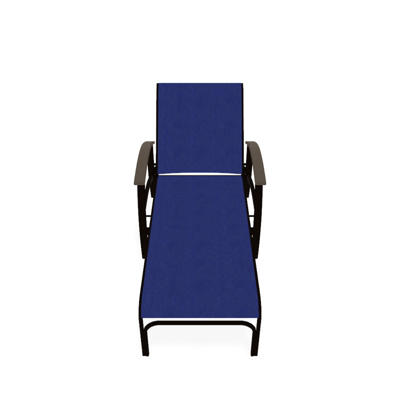 Belle Isle Outdoor Chaise Lounge, Atlantis Royal Blue Sunbrella®, Desert P60, Textured Kona