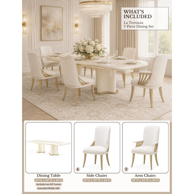 La Terrazza 9 - Piece Dining Set, 7 Pieces: Table, 6 Chairs