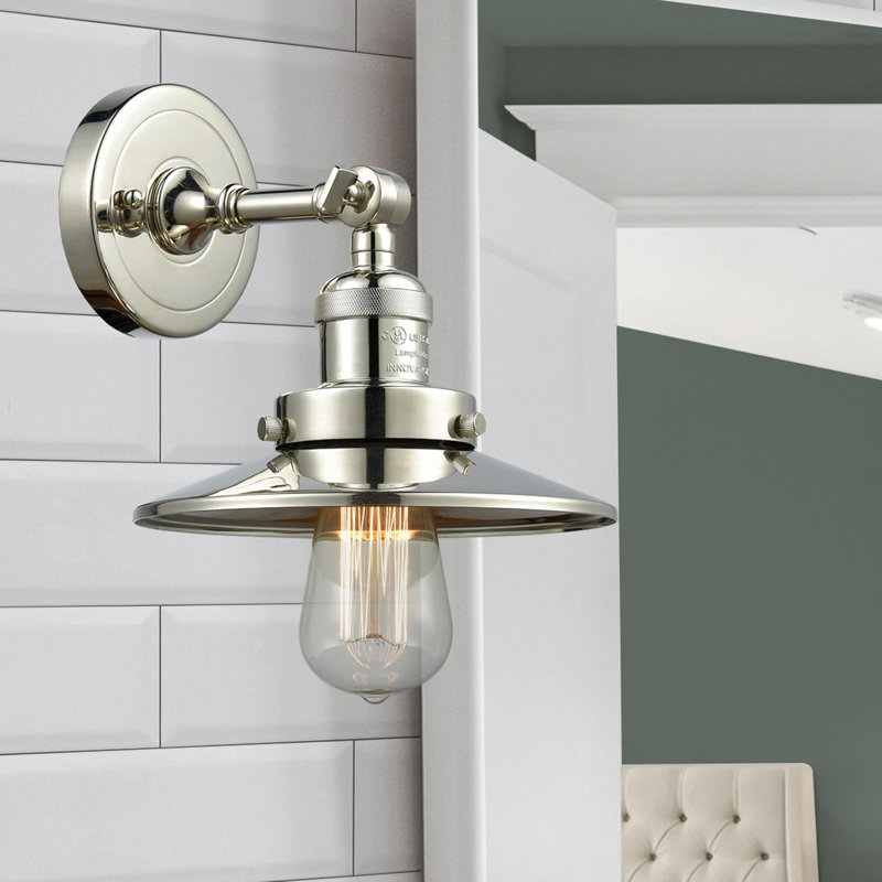 Clintonpark Dimmable Bath Sconce, 6 Watt Vinage LED Bulb, Polished Nickel, Polished Nickel