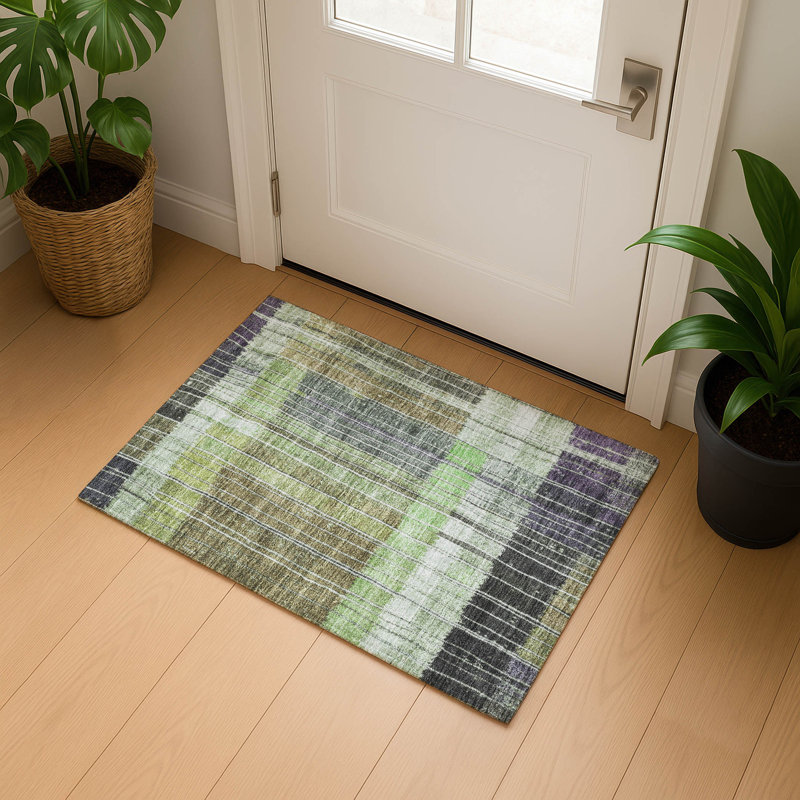 Premium Machine Washable Millbrook AMF1962 Stripes Rug, Rectangle 1'8" x 2'6"