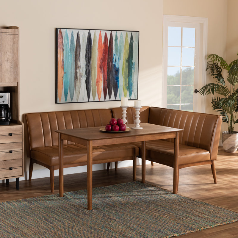 Hilley 3 - Person Four Leg Dining Set, Brown