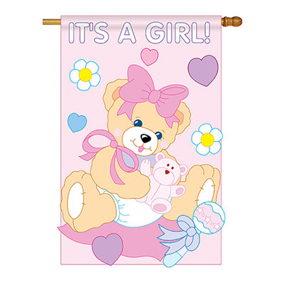Nerseh Double Sided 40'' H x 28'' W Polyester New Baby House Flag