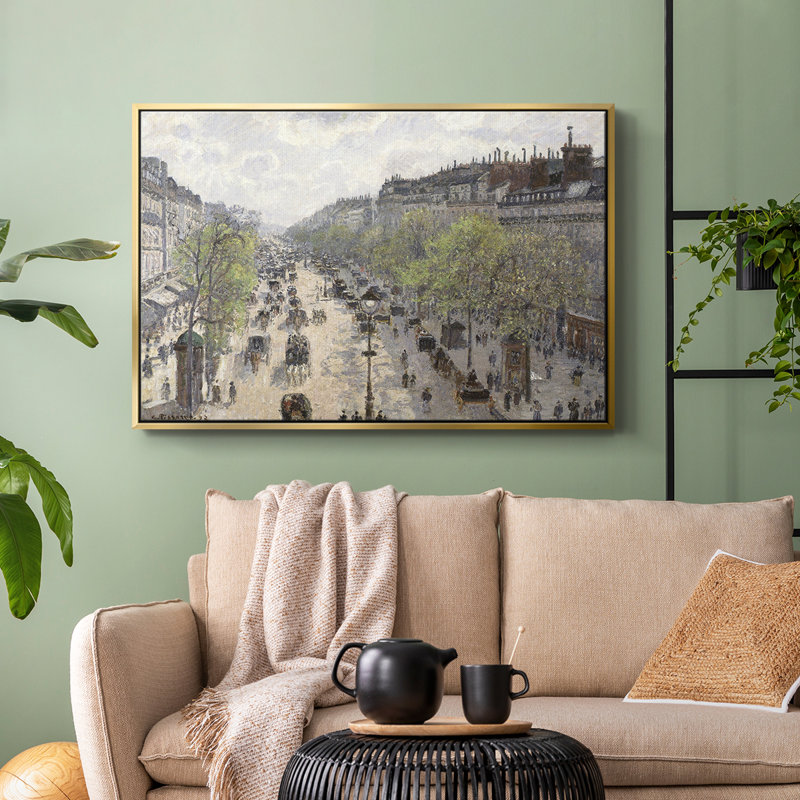 Paysage rétro - DVD II, Toile avec cadre flottant or, H 17 po x l 25 po x P 2 po