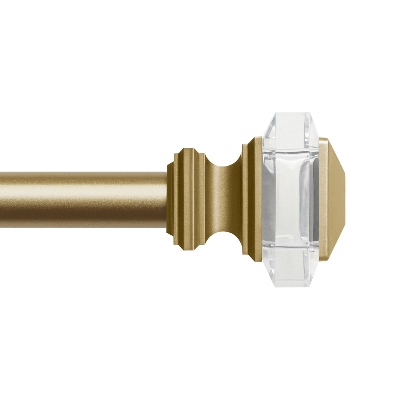 Ensemble de tringle à rideaux et de faîteaux coordonnés de 1 po Exclusive Home Prism, réglable, Or