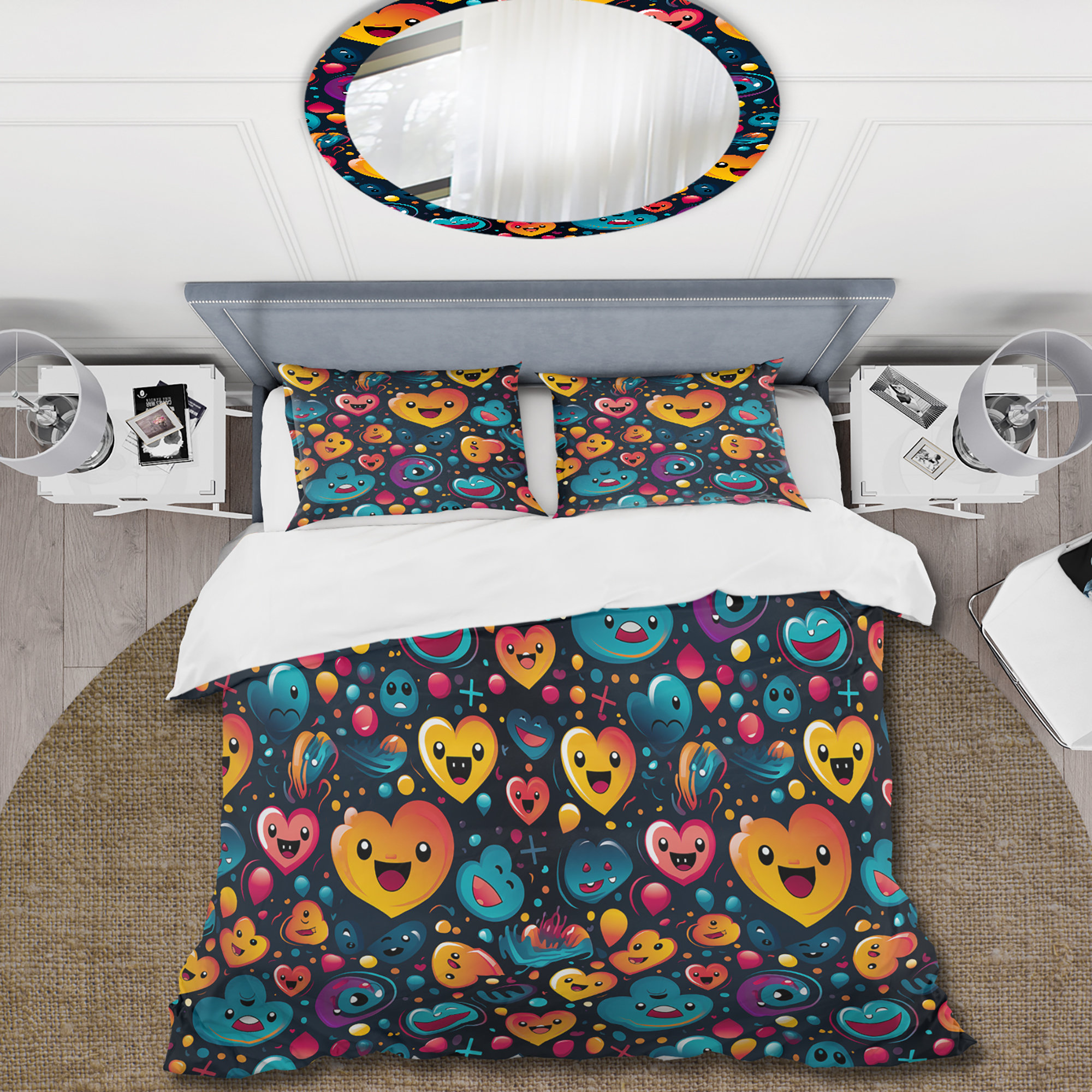 Emoji Poop Pattern Print Duvet Cover Bedding Set
