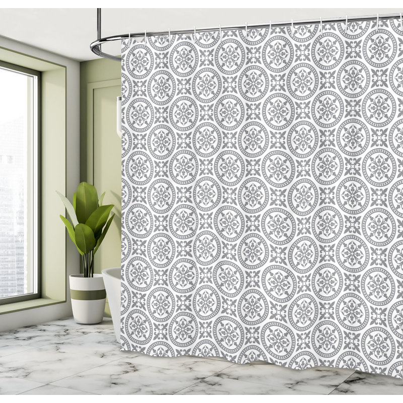 Ensemble de rideau de douche + crochets, H 70 po x l 69 po