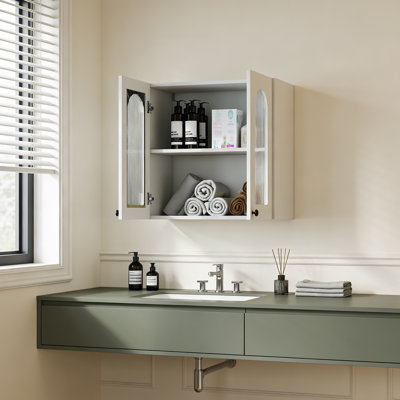 Wall-Mounted Bathroom Cabinet with Shelves for Small Space Storage
