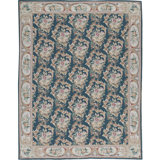 Needlepoint Wool Floral Area Rug