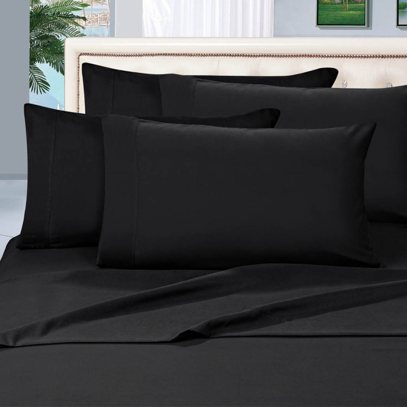 Elegant Comfort Luxurious 1500 Premium Hotel Quality Microfiber Three Line Embroidered Softest Bed Sheet Set, Wrinkle and Fade Resistant