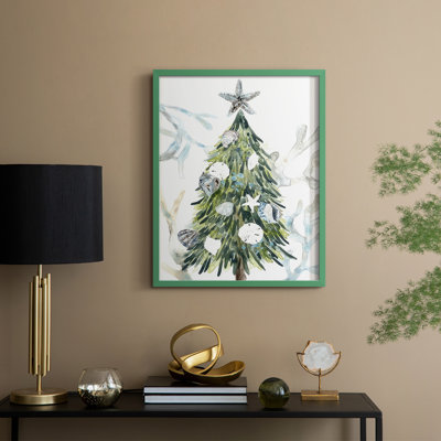 Coastal Christmas Shell Collection, reproduction encadrée B - bois massif