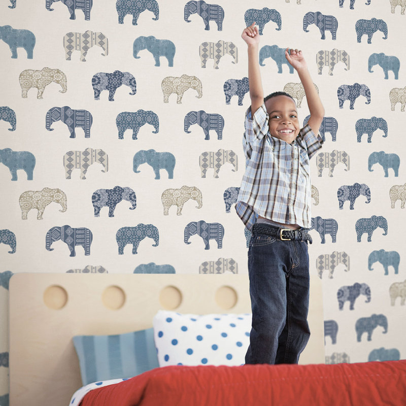 Farris 10m x 53cm Matte Wallpaper Roll, Blue/Grey
