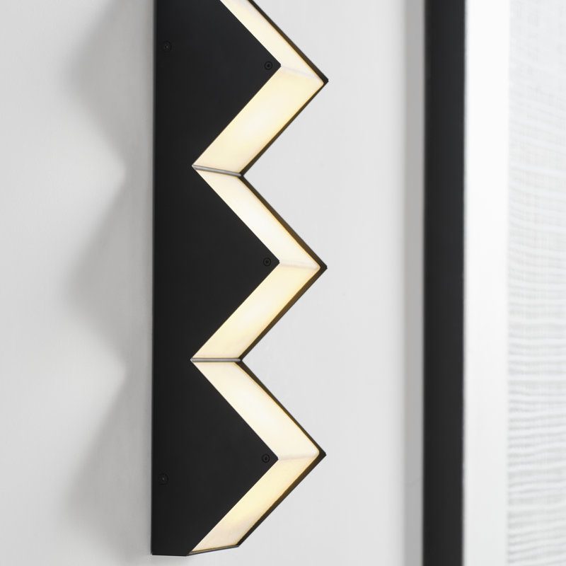 Zig Zag 3 - Light LED Flush Mounted Sconce, Nightshade Black