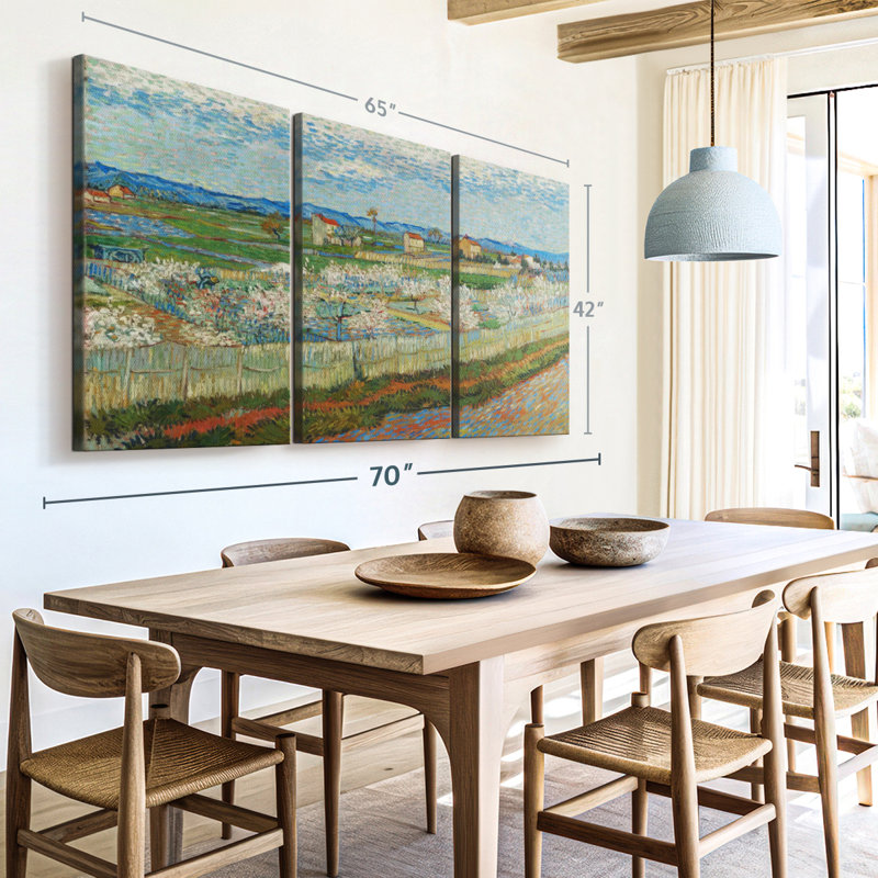 «Peach Trees In Blossom» sur toile, H 42 po x l 65 po