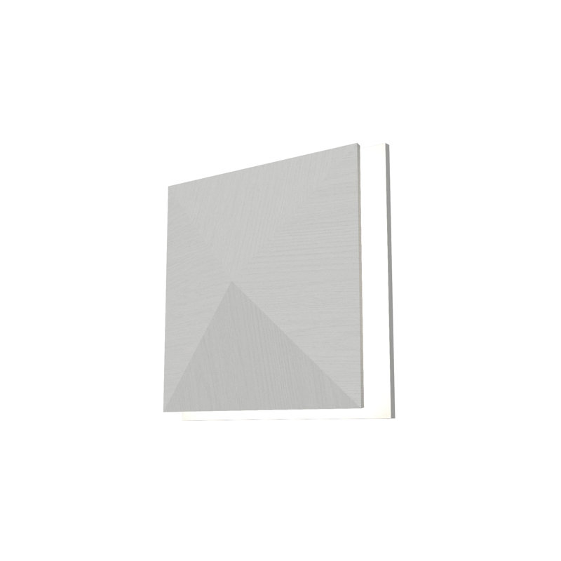Facetada Manufactured Wood LED Flush Mounted Sconce, Organic White