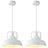 2-Light 11.4" White Farmhouse Pendant Light, Modern Adjustable Height Hanging Fixture for Kitchen Island-115836437
