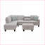 Canapé modulaire de 98 po de largeur faisant face à la gauche Chaise avec repose-pieds avec rangement | Moderne Traditionnel | Gris clair | Lin-1112819333