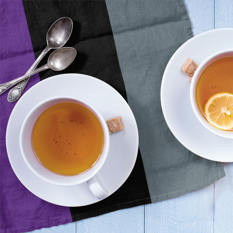Tea Towel Kitchen Towel, Cotton Blend, Purple/Black/Slate Gray