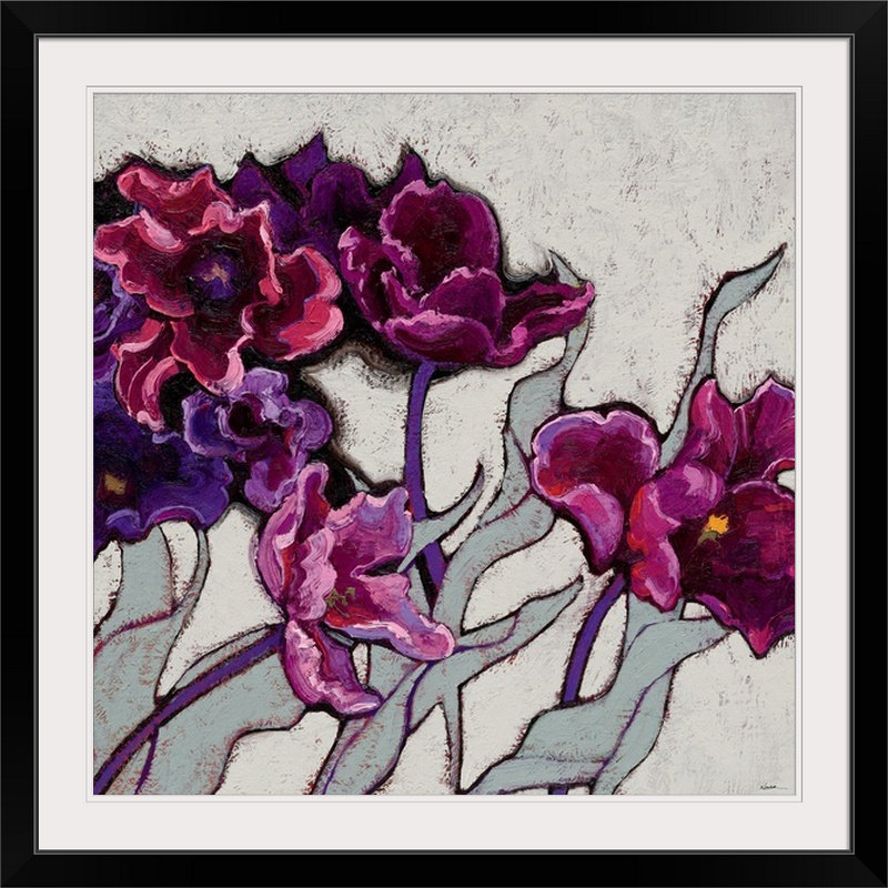 « à volants tulipes » par shirley novak, reproduction d’art, H 32 po x l 32 po x P 1 po, Cadre noir