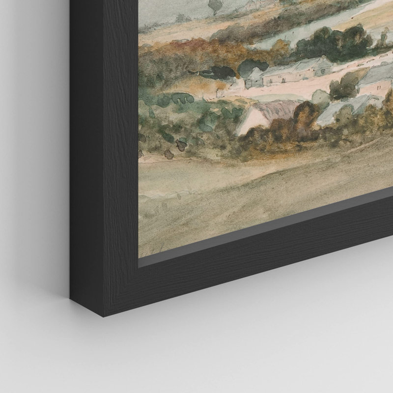 "Paysage champêtre" sur papier, Naturel, H 12 po x l 16 po