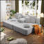 Canapé-lit convertible surdimensionné en velours côtelé duveteux avec poches de rangement et coussins moelleux pour un confort optimal dans votre cinéma maison-1578092739-1578092745