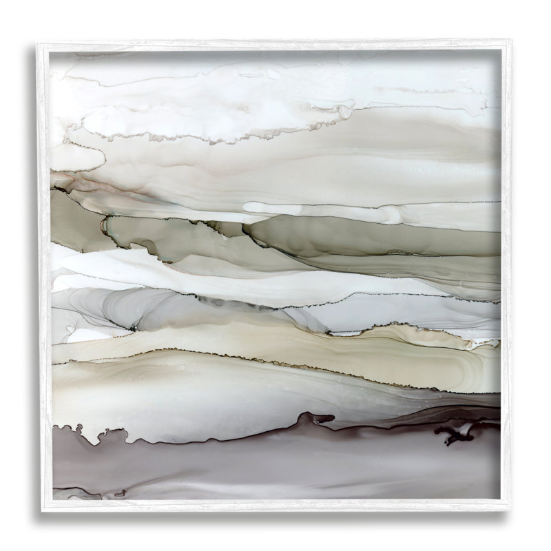 «Abstract Mountain Range L'interpretation Brown Gray» par Carol Robinson - reproduction d'art, H 12 po x l 12 po x P 1,5 po