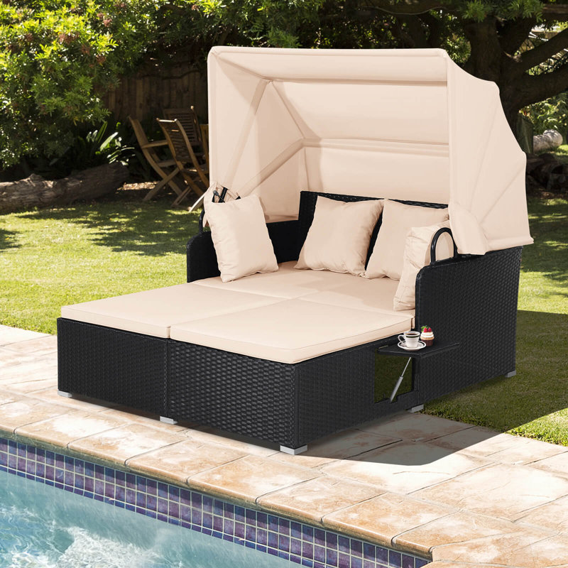 Coussins de table d'appoint pour terrasse en rotin