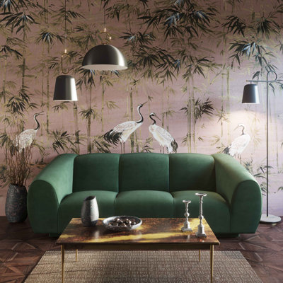  Emmet Forest Green Velvet Sofa