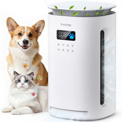 Purificateur d'air, durée de vie du filtre de 2 ans, 99,23% d'odeurs d'animaux, 99,97% d'allergies et 99,70% de réduction des poils d'animaux, H13 True HEPA, grande pièce jusqu'à 2500 pi², mode automatique pour chats