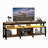 Modern Industrial LED Entertainment Center TV Stands With Power Outlets & Open Storage For Living Room-190772468