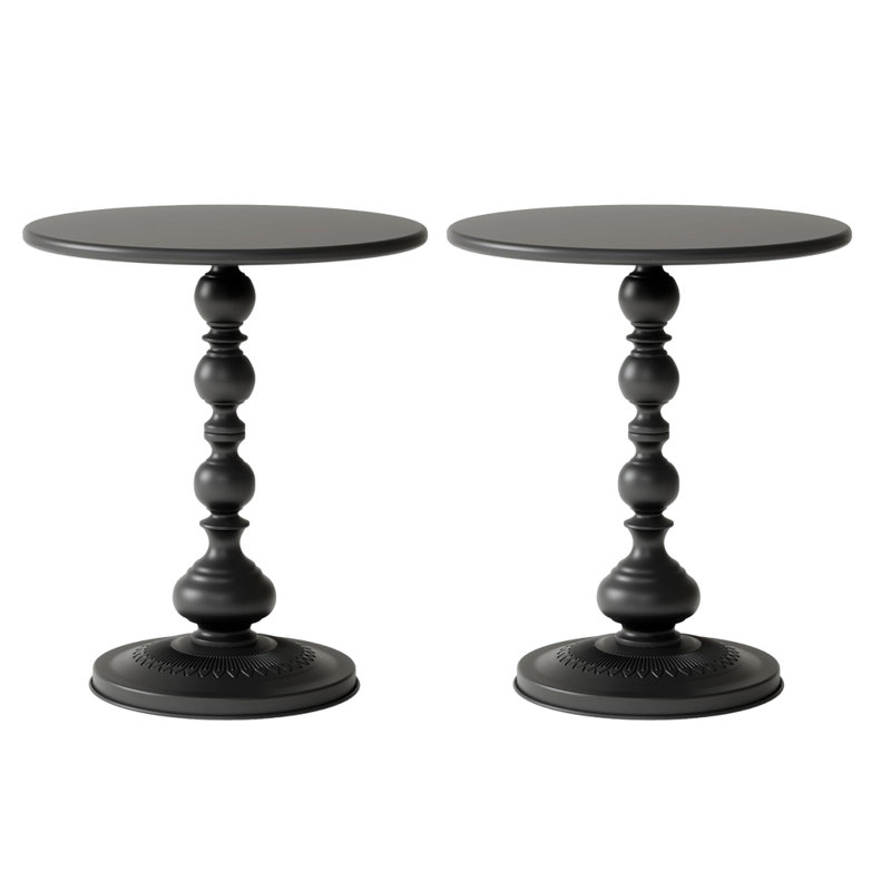 2 pièces Table d'appoint Table de bout pour canapé-lit et petites tables de chevet, Noir, noir, noir, noir