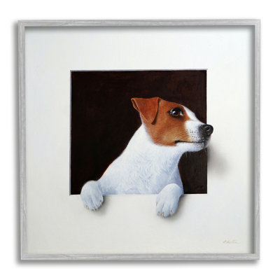 «Jack Terrier Dog Peering», onde onirique, giclée d'art texturé par Alan Weston