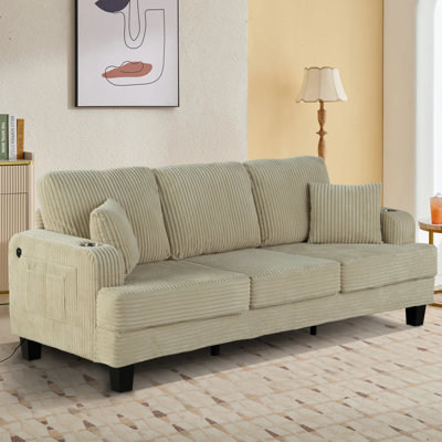 Canapé contemporain l 84,4 po, beige