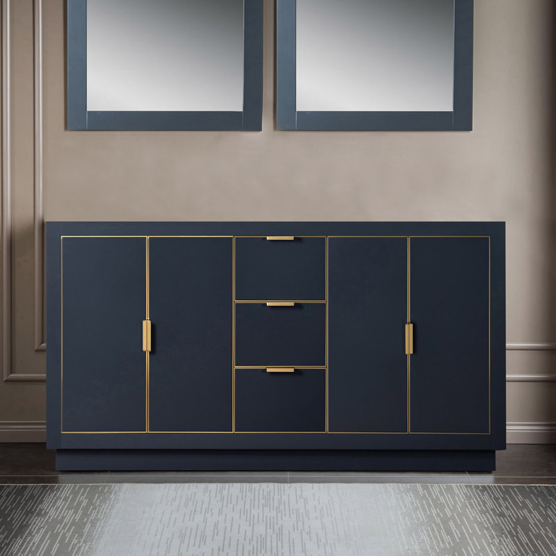 Base de meuble-lavabo double 60 po seulement, Gris