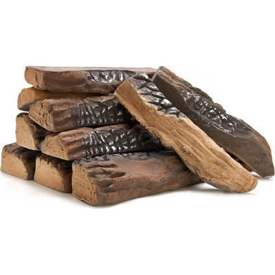 Bûche à gaz pour foyer, bûches de bois réalistes en céramique pour foyer