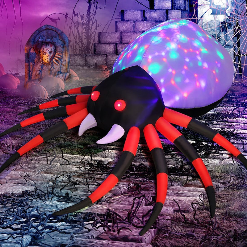 Décoration d'Halloween gonflable araignée d'Halloween avec lumière magique, H 61 po x l 27,6 po x P 39,4 po