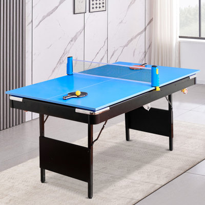5.5ft 3-in-1 Multifunctional Billiard, Pool, And Table Tennis Table - Foldable Family Game Table For Indoor Fun