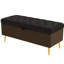 Banc multifonctionnel moderne gris avec pieds en métal doré et design pour le salon de style américain-131300868