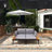 Modern Outdoor Metal Daybed With Wood-Topped Side Shelves-153244574