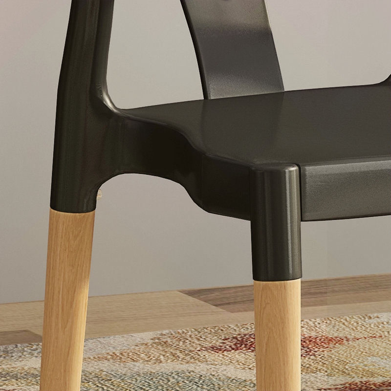 Chaise de salle à manger en plastique (ensemble de 2)