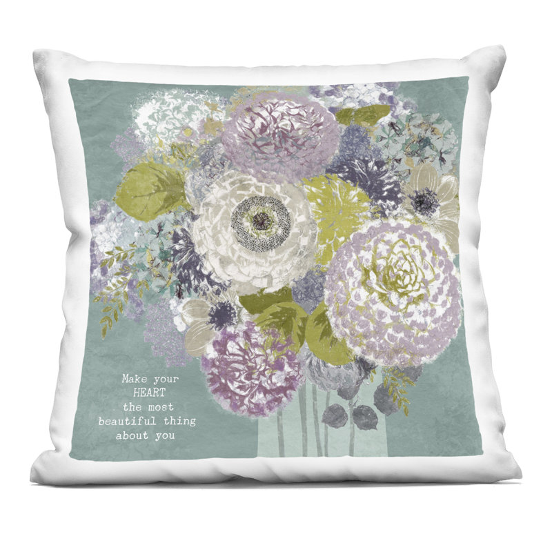 Coussin décoratif imprimé "Most Beautiful Thing Florals", design par Suzanne Nicoll
