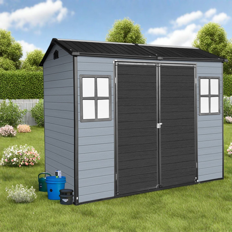 Remises modernes avec rangement, structure en acier de 8 x 4 pi pour la cour arrière