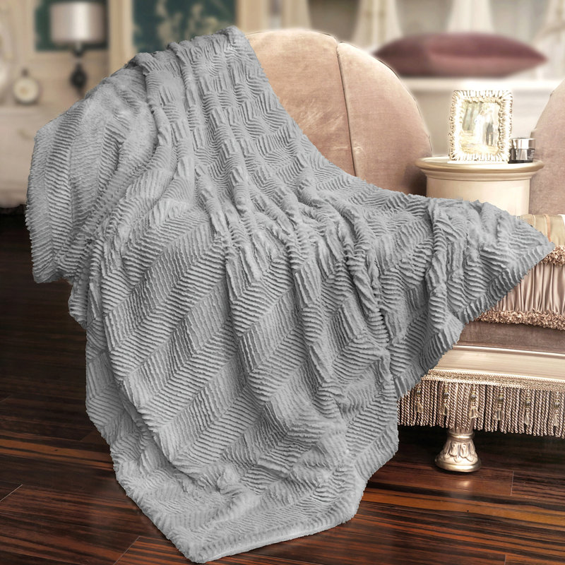 Throw Blanket, Beige, 152.4cm W x 203.2cm L