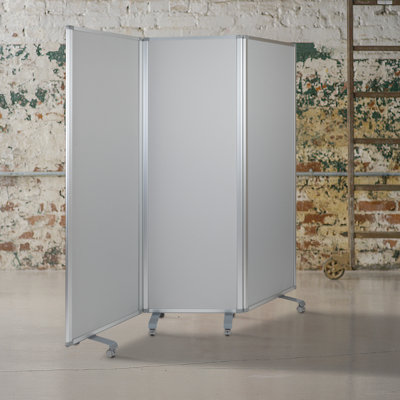 Cadia 3-Section Mobile Magnetic Whiteboard/Cloth Partition with Casters