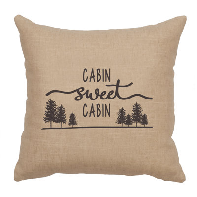 Coussin Wooded River Image - Sweet Cabin - Lin naturel