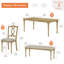Ensemble de table de salle à manger 4 pièces - Comprend une table de salle à manger, un banc rembourré, deux chaises de salle à manger en bois, un ensemble de salle à manger de style campagne, chêne-237300344