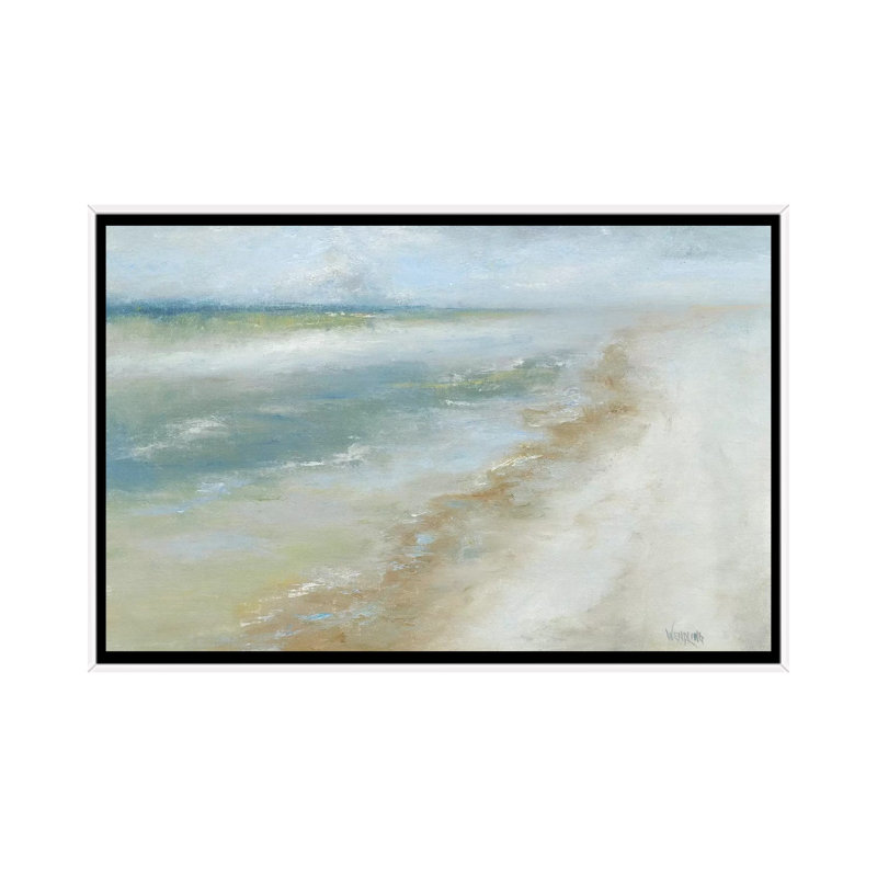 «Ocean Walk II» par Marilyn Wendling - impression d'art graphique, Toile blanche encadrée, H 32 po x l 48 po x 1,5 po