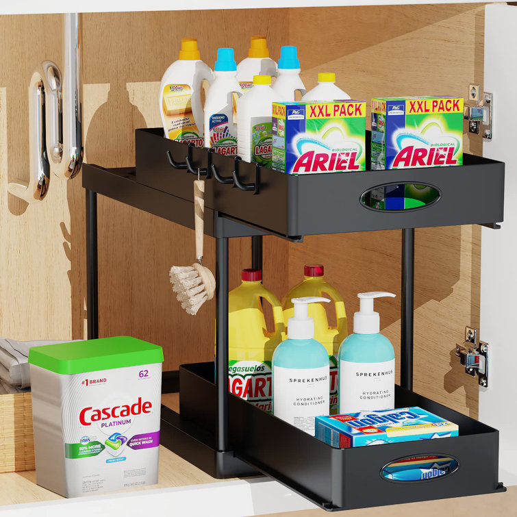 Plastic;Steel Under Sink Organizer MooJ Color: Black