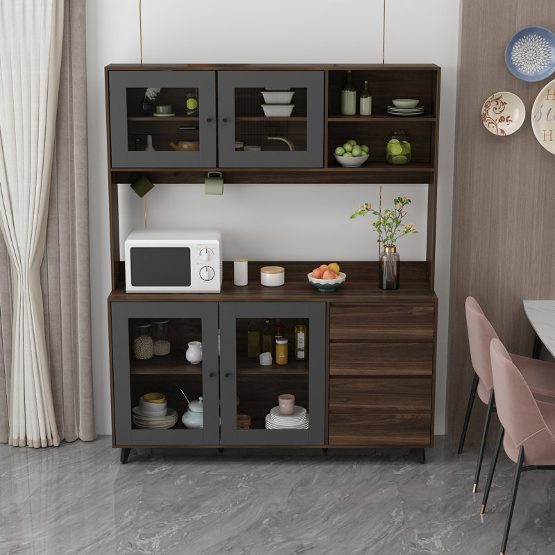 74.8'' Kitchen Pantry, Brown/Black