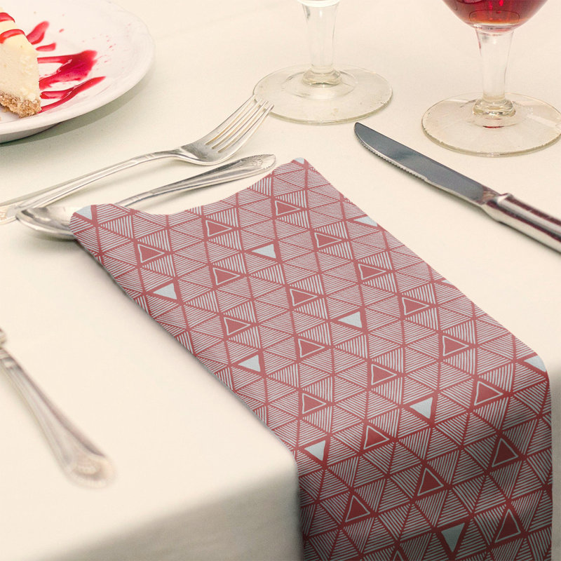 Jordao Cotton Abstract Square Napkin, 0.1" H x 22" W x 22" D, Light Red